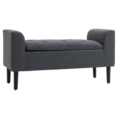 HOMCOM Panca 116cm x 44cm x 58cm grigio scuro, nero
