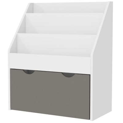AIYAPLAY Bibliothèque Enfant 3 Niveaux avec Tiroir Gris MDF