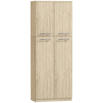 HOMCOM Meuble Minimaliste Bois Chêne 2 Placards Étagères 59x31x155cm