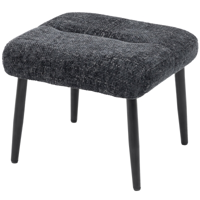 HOMCOM Pouf Repose-Pieds Tissu Chenille Gris Foncé 45x41x38cm