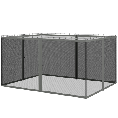 Outsunny Moustiquaires Tonnelle 3x4m Lot de 4 avec Fermeture Éclair