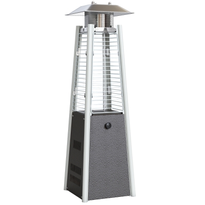 Outsunny Sobă portabilă pe gaz butan 3000W cu reglare a temperaturii, sistem anti-răsturnare și aprindere prin presiune Argintiu și Bronz