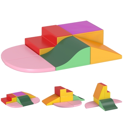 HOMCOM Set Costruzioni Morbide per Bambini 6 Pezzi Multicolore