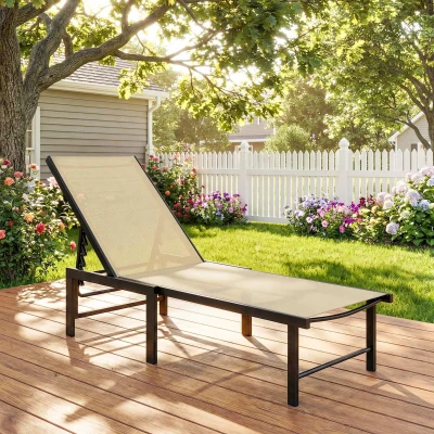 Sun Lounger 186 x 60 x 34 cm Khaki