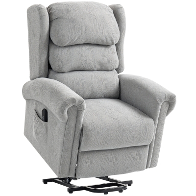 HOMCOM Velvet Power Lift Recliner Chair Grey