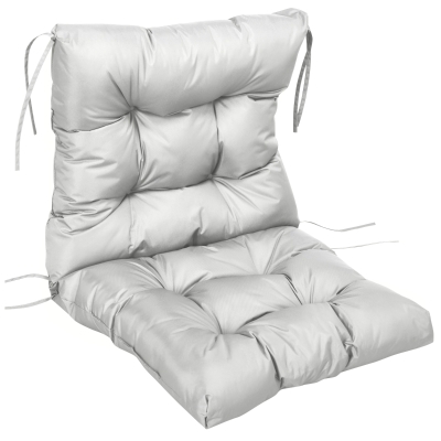 Outsunny Garden Chair Cushion Light Grey with Backrest