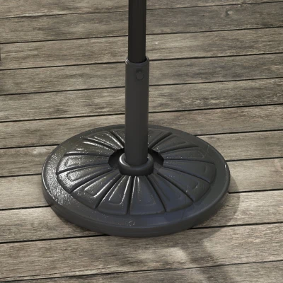 Outsunny Heavy-Duty Parasol Stand Round Steel Black