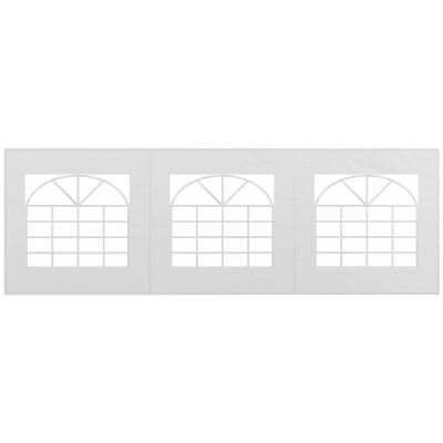 Outsunny Zastępcza ściana do namiotu imprezowego lub pawilonu, wodoszczelna, łatwy montaż, 6 x 2 m, Biały