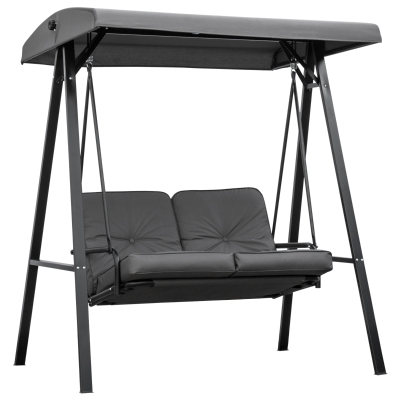 Outsunny 2-Seater Garden Swing Chair Steel Frame Grey