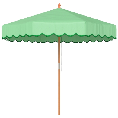 Outsunny Parasol Rond 230cm UV Vert Clair Aspect Bois