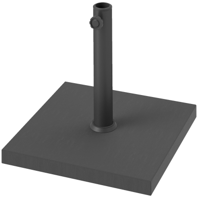Outsunny Base de Parasol 14,5kg Carrée HDPE et Ciment Noir