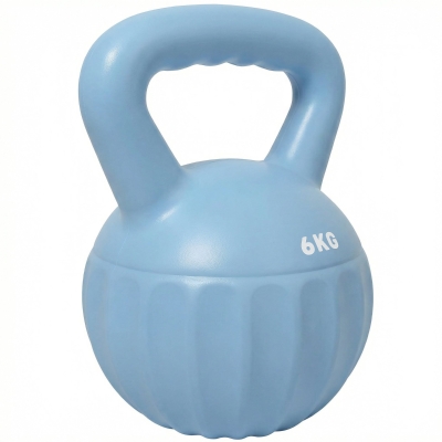SPORTNOW Kettlebell 6 kg - hantla wypełniona piaskiem, idealna dla początkujących, wymiary 17 x 17 x 23 cm, kolor niebieski