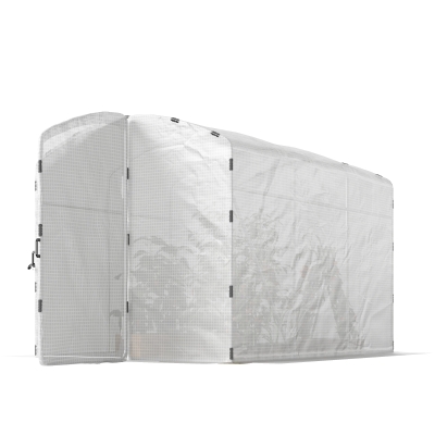 Outsunny Serre Tunnel 6m² PE Blanc 300x200x195cm avec Porte