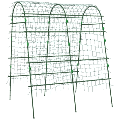 Outsunny Arco para Plantas Trepadeiras 206 cm Estrutura de Jardim para Plantas Trepadoras ao Ar Livre com Estrutura de Aço Verde