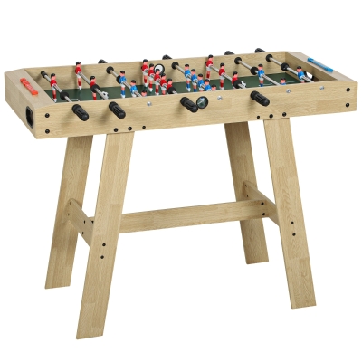 SPORTNOW Futbolín pentru Copii din Lemn Masă de futbolín cu 2 Marcatoare 8 Mânere și 22 Jucători 114x78x88 cm Natural