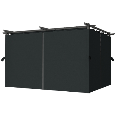 Outsunny Pergola Rétractable 4x3m Aluminium Gris Foncé