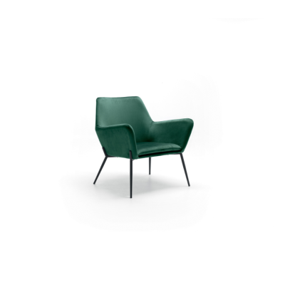 E-STYLO Poltrona moderna in velluto, ideale per arredare con eleganza soggiorni, salotti e zone living, L.P.H 70 x 71.5 x 79 cm