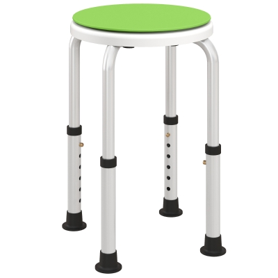 HOMCOM 360° Swivel Shower Stool Aluminium Adjustable Green