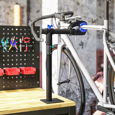 HOMCOM Suport de reparare pentru bicicletă, reglabil pe înălțime, sarcină max. 25kg, montaj întreținere reparație MTB, bicicletă de șosea