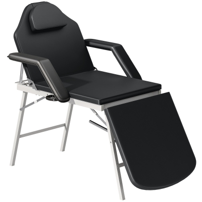 HOMCOM Portable Massage Table 3-Section Foldable Black
