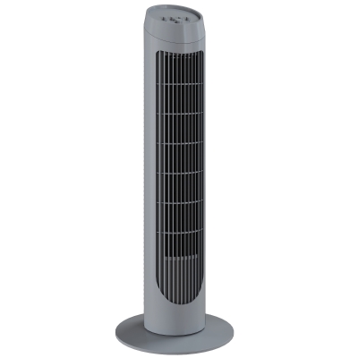 HOMCOM Tower Fan 75cm Oscillating 3-Speed Grey