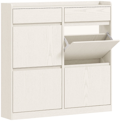 Dulap de Pantofi Slim Modern cu 6 Sertare din Lemn Alb