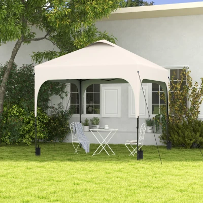 Outsunny Tenda 2,5x2,5 m de Jardim Pop-up Dobrável Altura Ajustável Oxford Anti UV50+ Estrutura em Aço Saco de Transporte
