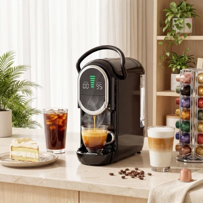 HOMCOM Semi-Automatic Coffee Machine 19 Bar 0.6L Black