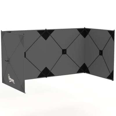 Outsunny Paravientos plegable para camping pantalla de privacidad con cuerdas tensoras ganchos para suelo bolsa de transporte para camping jardín 480 x 120 cm Gris oscuro