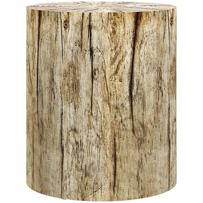 HOMCOM Table d'Appoint Souche Béton Plateau Bois Naturel