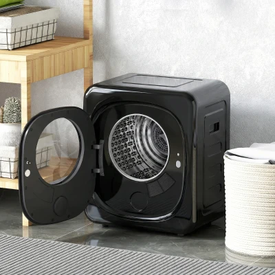 HOMCOM 4kg Vented Tumble Dryer 800W Compact Black