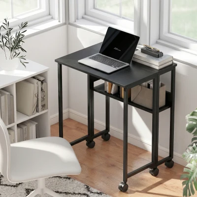 HOMCOM Drop Leaf Writing Desk 63cm - Black