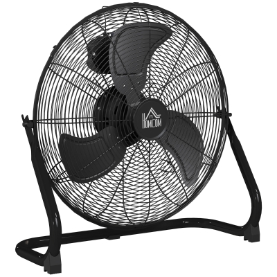 HOMCOM Ventilador de mesa elétrico portátil com 3 velocidades e inclinação ajustável a 120° fluxo de ar potente preto