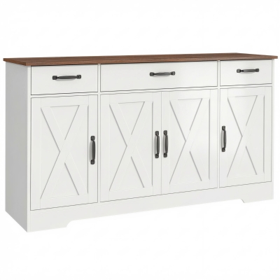 HOMCOM Credenza 140 x 40 x 81 cm Bianco