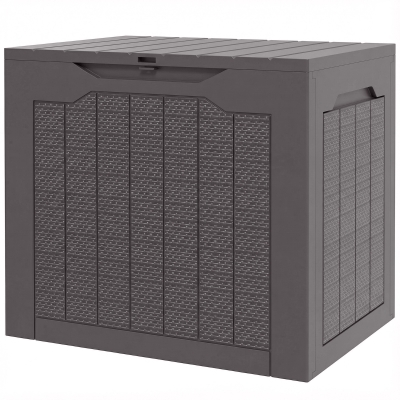 Outsunny Coffre Rangement Extérieur 93L Étanche Marron