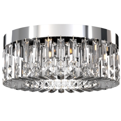 HOMCOM Crystal Chandelier 6-Light Silver for Living Room