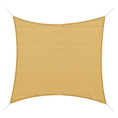 Outsunny Toldo Vela Cuadrado 3x3 m Vela de Sombra para Jardín Patio Terraza HDPE Anti UV y Transpirable Color Arena