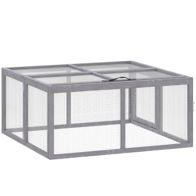 PawHut Foldable Rabbit Hutch Open Top 110x105cm Outdoor