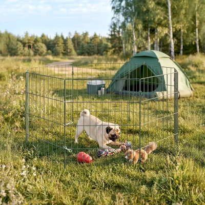 PawHut 8-Panel Pet Playpen Small Dogs Indoor Outdoor 60cm