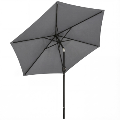 Outsunny Garden Parasol Aluminium Pole Tilt Crank Grey