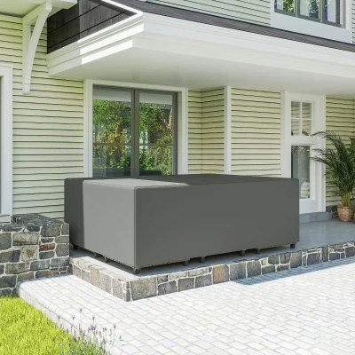Outsunny Housse Salon Jardin Imperméable 275x205x90cm Gris