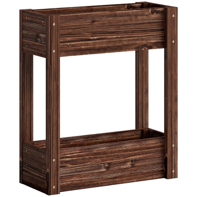 Outsunny Wooden Raised Planter with Drainage Holes Elevated