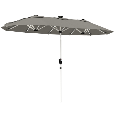 Outsunny Double-Sided Parasol with LED Lights Grey 3m