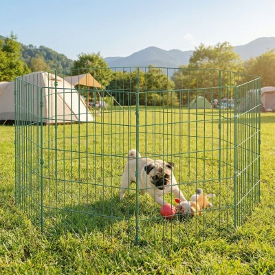 PawHut 8-Panel Pet Playpen Medium Dogs Indoor Outdoor 80cm