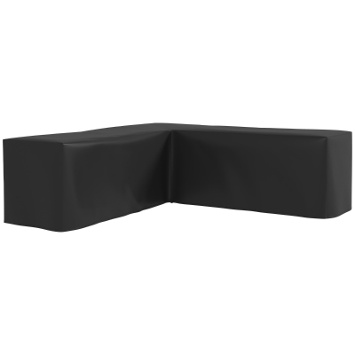 Outsunny Schutzhülle für Gartenmöbel L-förmige Wasserdicht Abdeckung für Ecksofa, Anti-UV 250 x 250 x 79 cm Schwarz