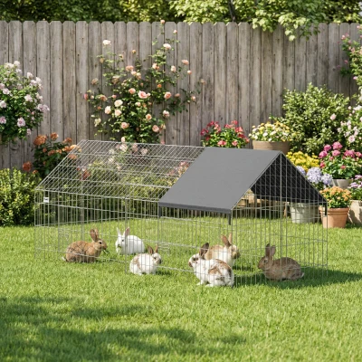 PawHut Rabbit Run Protective Cover 180x75x75cm Black