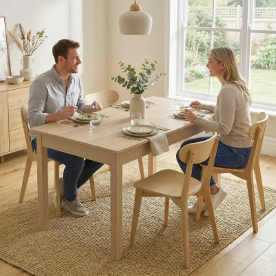 HOMCOM Masă de sufragerie design modern bicolor cu blat mare pentru 4-6 persoane în lemn dim. 119L x 70l x 75H cm