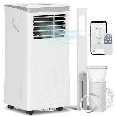 HOMCOM Mobiles Klimagerät 10000 BTU (ca. 2,93 kW), mobiles Klimagerät 4‑in‑1 Kühlen Entfeuchten Ventilator Nachtmodus, weiß