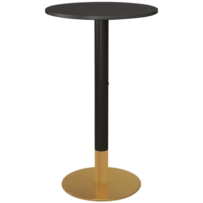 HOMCOM Masă de bar rotundă masă bistro masă de bucătărie stil contemporan cadru din oțel dim. 60L x 60l x 102H cm negru