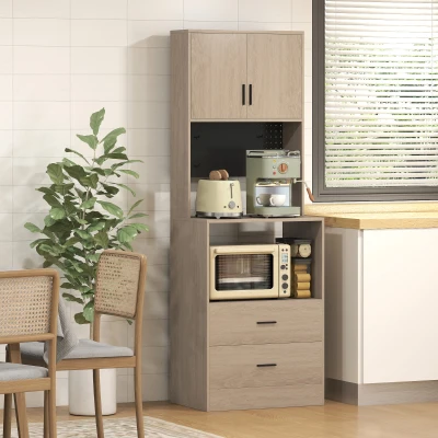 HOMCOM Mobile per microonde 60 x 40 x 170 cm Legno naturale